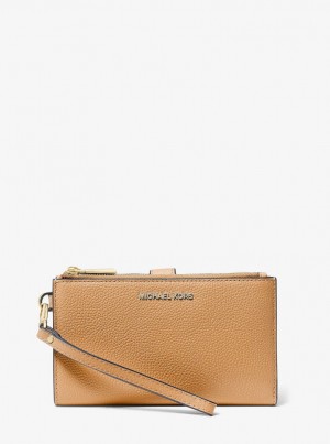 Poșete Dama Michael Kors Adele Leather Smartphone Wallet Pale Peanut | 13AENWVIY