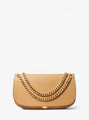 Poșete Dama Michael Kors Christie Medium Leather Envelope Bag Maro | 58UCPNRKB