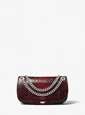 Poșete Dama Michael Kors Christie Mini Python Embossed Leather Envelope Bag Visinii | 84FNQLHIW