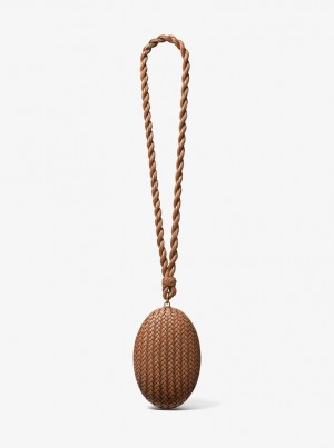 Poșete Dama Michael Kors Joni Hand-Woven Leather Minaudiere Maro | 17DRCHWPA