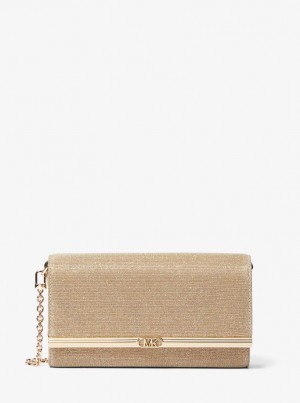 Poșete Dama Michael Kors Mona Large Glitter Chain Mesh Clutch Aurii | 76MECDBIX