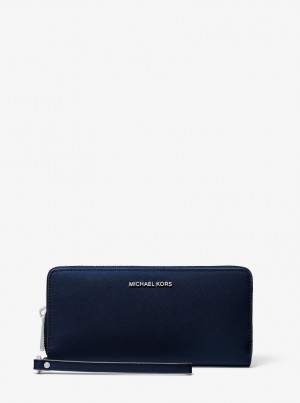 Portofel Dama Michael Kors Large Saffiano Leather Continental Wallet Bleumarin | 71EGCXRMQ
