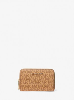 Portofel Dama Michael Kors Small Logo Wallet Pale Peanut | 19NXIRTZH