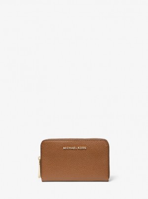 Portofel Dama Michael Kors Small Pebbled Leather Wallet Luggage | 19DRQHCWX