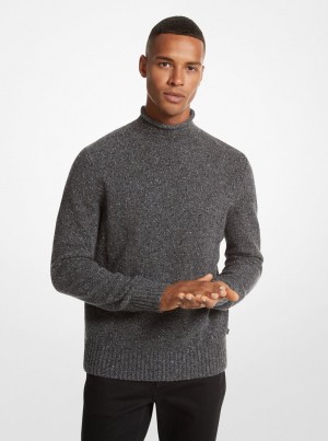 Pulovere Barbati Michael Kors Recycled Wool Blend Roll-Neck Sweater Gri | 06GYHEFSR