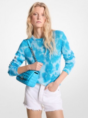 Pulovere Dama Michael Kors Hand Tie-Dyed Cashmere Sweater Albastri | 02ZGVJDRX