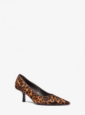 Pumps Dama Michael Kors Frankie Leopard Print Calf Hair Pump Maro Colorati | 76OCXBUQD