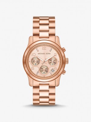 Rose Gold-tone Dama Michael Kors Runway Rose Gold-Tone Watch Roz Aurii | 04SNTKCVB