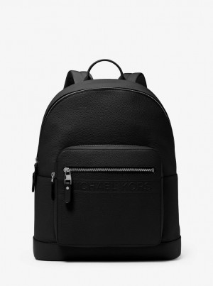 Rucsacuri Barbati Michael Kors Hudson Leather Commuter Backpack Negrii | 38BCOAMVW