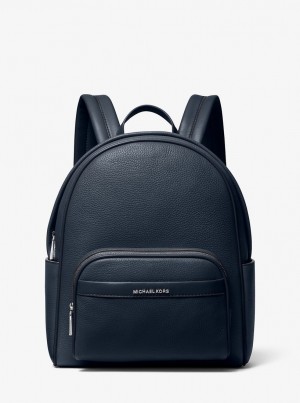 Rucsacuri Dama Michael Kors Bex Medium Pebbled Leather Backpack Bleumarin | 37BTMDJCS