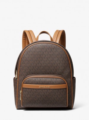 Rucsacuri Dama Michael Kors Bex Medium Signature Logo Backpack Brn/Acorn | 49TCMONEJ