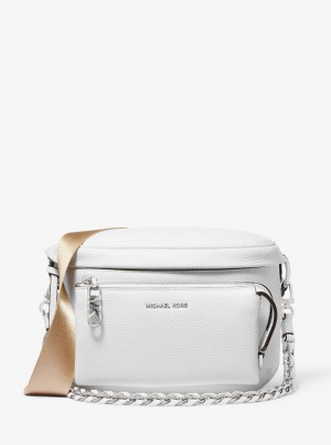 Rucsacuri Dama Michael Kors Slater Medium Pebbled Leather Sling Pack Albi | 72FLWIUHT