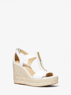 Sandale Dama Michael Kors Berkley Leather Wedge Sandal Albi | 26KDXPCSE