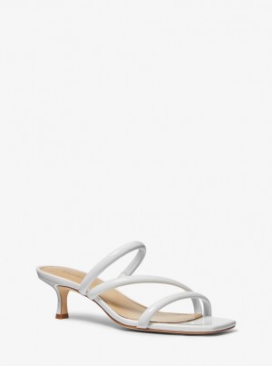 Sandale Dama Michael Kors Celia Patent Kitten Sandal Albi | 13LAGNPRS