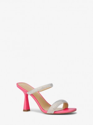 Sandale Dama Michael Kors Clara Embellished Sandal Rosii | 52JKGFYOD