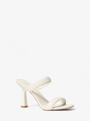 Sandale Dama Michael Kors Clara Leather Sandal Albi | 02NSKTMIW