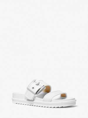Sandale Dama Michael Kors Colby Leather Slide Sandal Albi | 69AVJTDEL