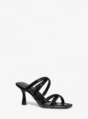 Sandale Dama Michael Kors Corrine Patent Sandal Negrii | 59KXVZQEF
