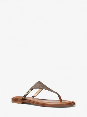 Sandale Dama Michael Kors Daniella Empire Signature Logo Sandal Maro | 34JTEQYDA