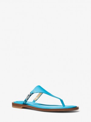Sandale Dama Michael Kors Daniella Leather Sandal Albastri | 89ACLOUKS