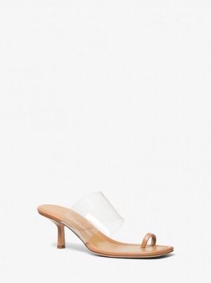 Sandale Dama Michael Kors Dionne Leather Sandal Suntan | 43NFEUQVB