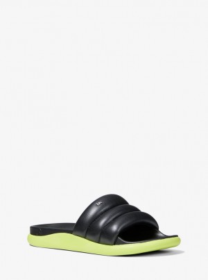 Sandale Dama Michael Kors Finnie Quilted Slide Sandal Negrii | 70YFUJLEA