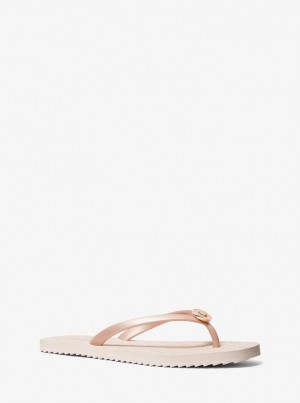 Sandale Dama Michael Kors Jinx Logo Flip Flop Rosegld/Bllt | 43LCFWPOS