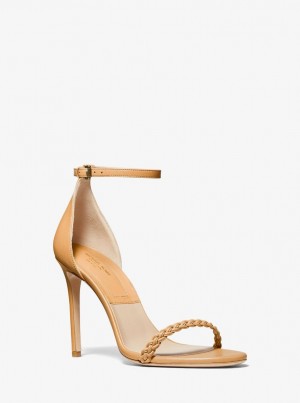 Sandale Dama Michael Kors Joslyn Leather Sandal Maro | 84BNJEGMU