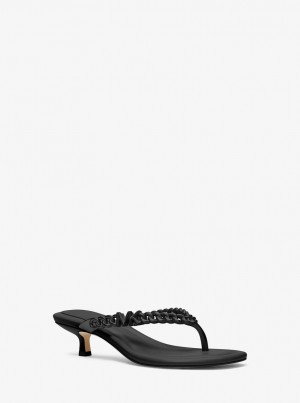 Sandale Dama Michael Kors Zaza Kitten Sandal Negrii | 32RXGOBLT