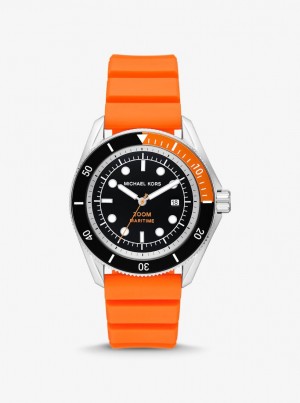 Silicone Barbati Michael Kors Oversized Maritime Silicone Watch Portocalii | 20BOVXGRL