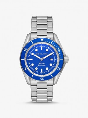 Silver-tone Barbati Michael Kors Oversized Maritime Silver-Tone Watch Argintii | 31TMFWXUN