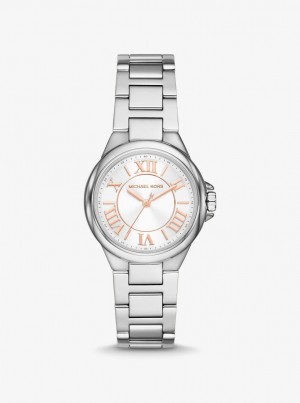 Silver-tone Dama Michael Kors Mini Camille Silver-Tone Watch Argintii | 34HIOZFYK