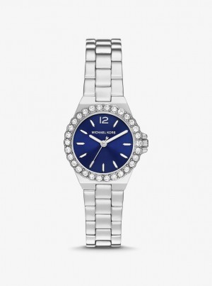 Silver-tone Dama Michael Kors Mini Lennox Pave Silver-Tone Watch Argintii | 02WRUZXNB