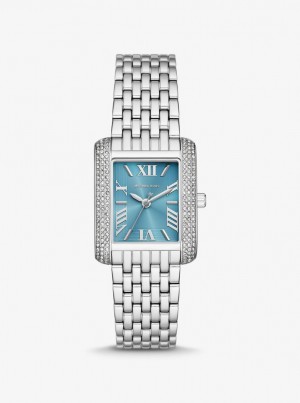 Silver-tone Dama Michael Kors Petite Emery Pave Silver-Tone Watch Argintii | 50PMBZIRG
