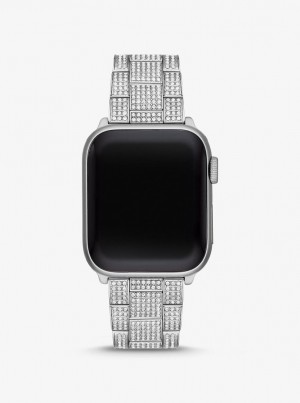Smartwatch Dama Michael Kors Pave Silver-Tone Strap For Apple Watch Argintii | 15YBZEAFN