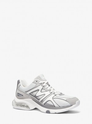 Tenisi Barbati Michael Kors Kit Extreme Mesh and Faux Suede Trainer Colorati Deschis | 98PMNKWAB
