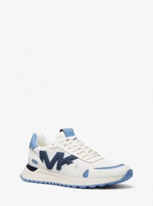 Tenisi Barbati Michael Kors Miles Leather and Mesh Trainer Colorati | 86RVWKCBP