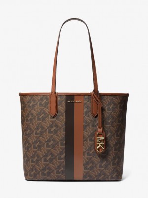 Totes Dama Michael Kors Eliza Large Empire Signature Logo Tote Bag Maro | 59VSHJMIK
