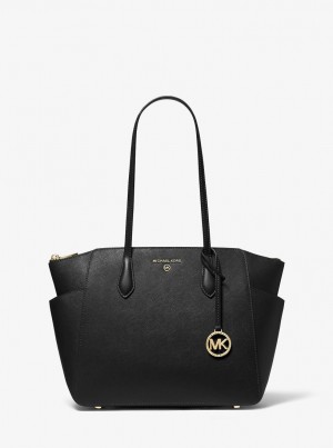 Totes Dama Michael Kors Marilyn Medium Saffiano Leather Tote Bag Negrii | 71PSHVQRB