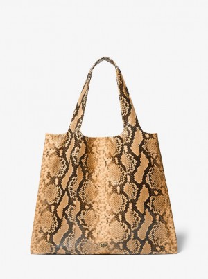 Totes Dama Michael Kors Monogramme Python Embossed Leather Tote Bag Maro | 12CANXKZW