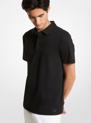 Tricouri Barbati Michael Kors Cotton Polo Shirt Negrii | 35KLHZSDJ