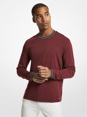 Tricouri Barbati Michael Kors Logo Tape Cotton Crewneck Sweatshirt Visinii | 41CYGJDXQ