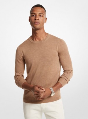 Tricouri Barbati Michael Kors Merino Wool Sweater Maro Inchis | 65IABUHLK