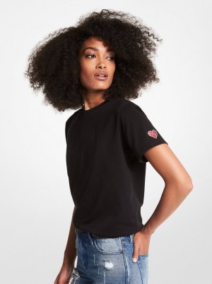 Tricouri Dama Michael Kors Watch Hunger Stop LOVE Organic Cotton Unisex T-Shirt Negrii | 70KPILBUA