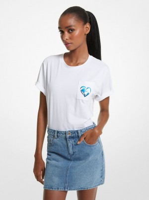 Tricouri Dama Michael Kors Watch Hunger Stop Organic Cotton Unisex T-Shirt Albi | 21NITWGAO
