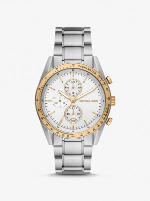 Two-tone Barbati Michael Kors Oversized Warren Two-Tone Watch Two Tone | 69MCJHWYG