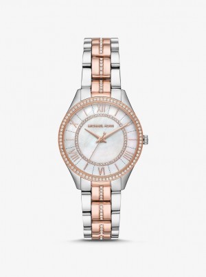 Two-tone Dama Michael Kors Mini Lauryn Pave Two-Tone Watch Two Tone | 24IYAKCDR