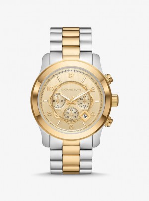 Two-tone Dama Michael Kors Oversized Runway Two-Tone Watch Two Tone | 32VEMKGTI