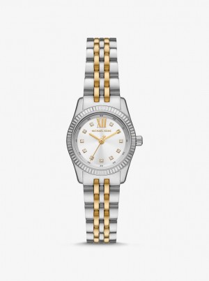 Two-tone Dama Michael Kors Petite Lexington Pave Two-Tone Watch Two Tone | 90SUEAONK