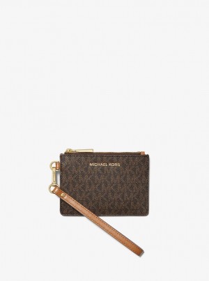 Wristlet Dama Michael Kors Small Logo Coin Wristlet Maro | 36ZHEJCWF